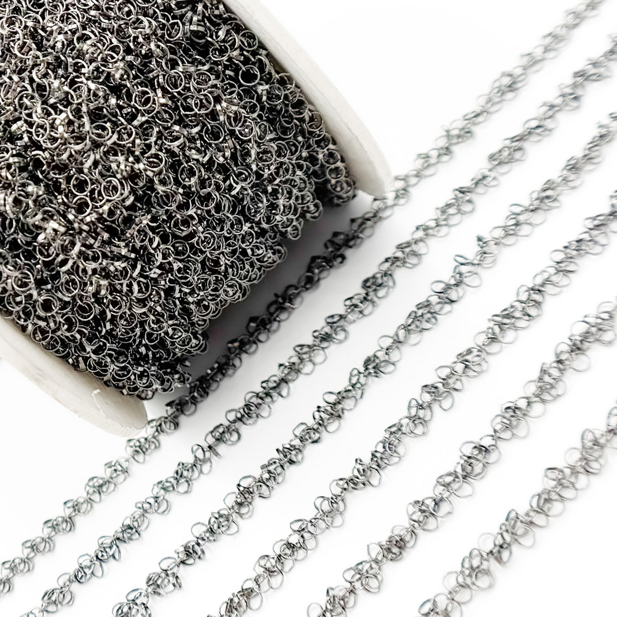 Black Rhodium Sterling Silver Dangle Chain