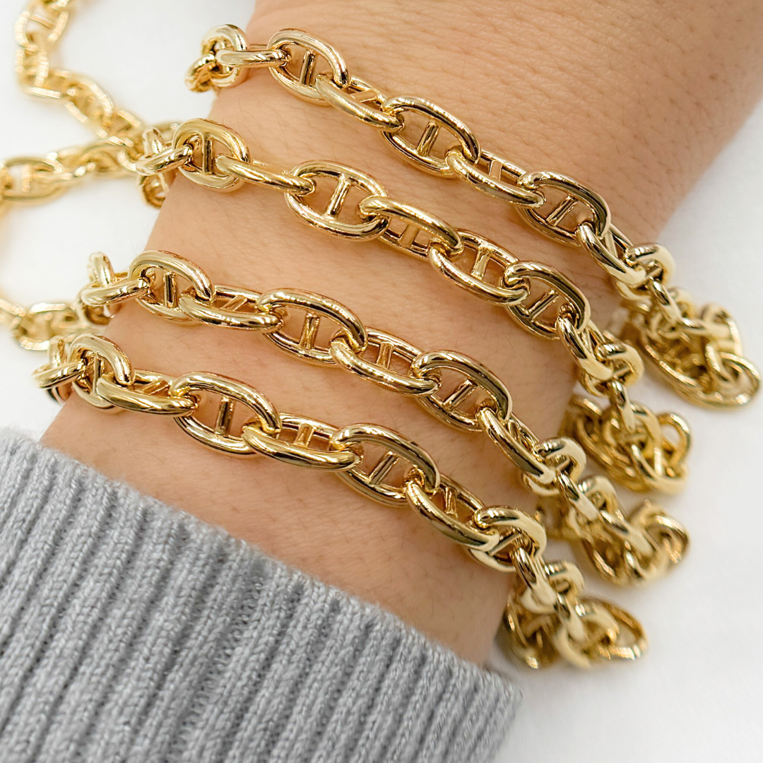 Gold Plated 925 Sterling Silver Gold Plated Marina Chain