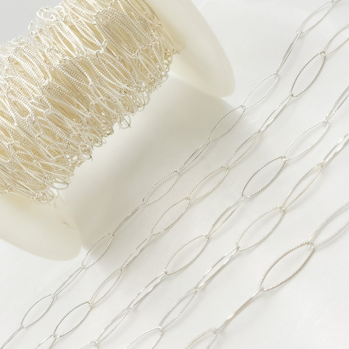 700TWSS. Sterling Silver Twisted Oval Link Cable Chain