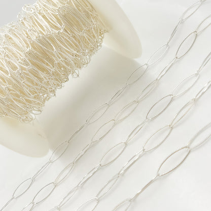 700TWSS. Sterling Silver Twisted Oval Link Cable Chain