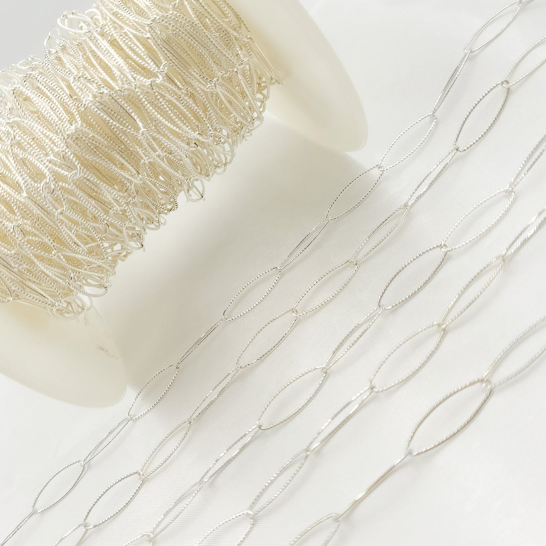 700TWSS. Sterling Silver Twisted Oval Link Cable Chain
