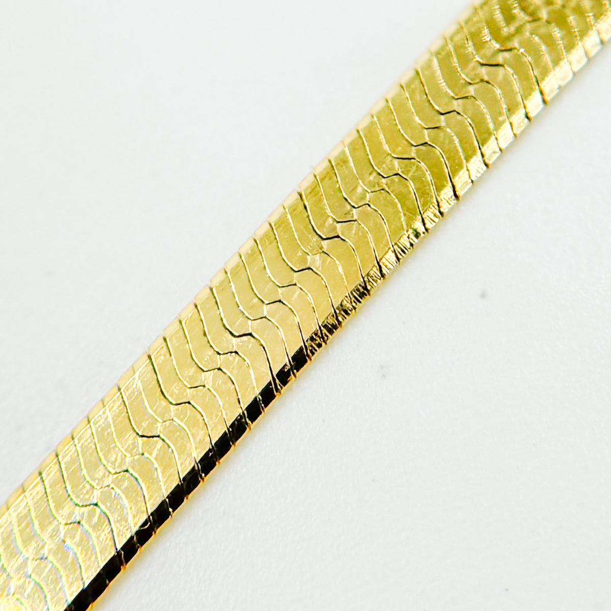 Gold Plated 3.4mm Herringbone Necklace