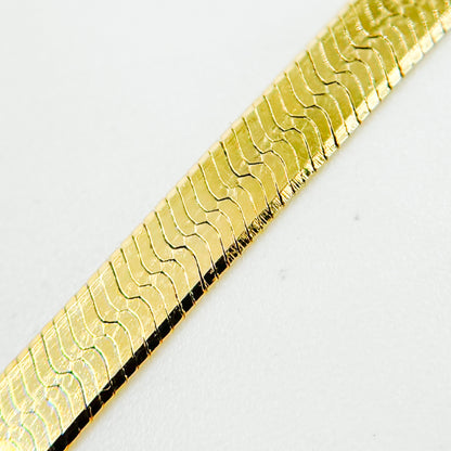 Gold Plated 3.4mm Herringbone Necklace