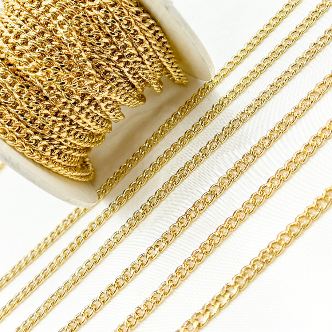 V60GP. Gold Plated 925 Sterling Silver Gold Plated Curb Chain