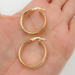 Load image into Gallery viewer, 15850024668.  14K Solid Gold Fancy Round Hollow Hoop Earrings