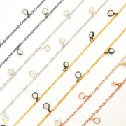 Created White Opal Round Shape Dangle Chain