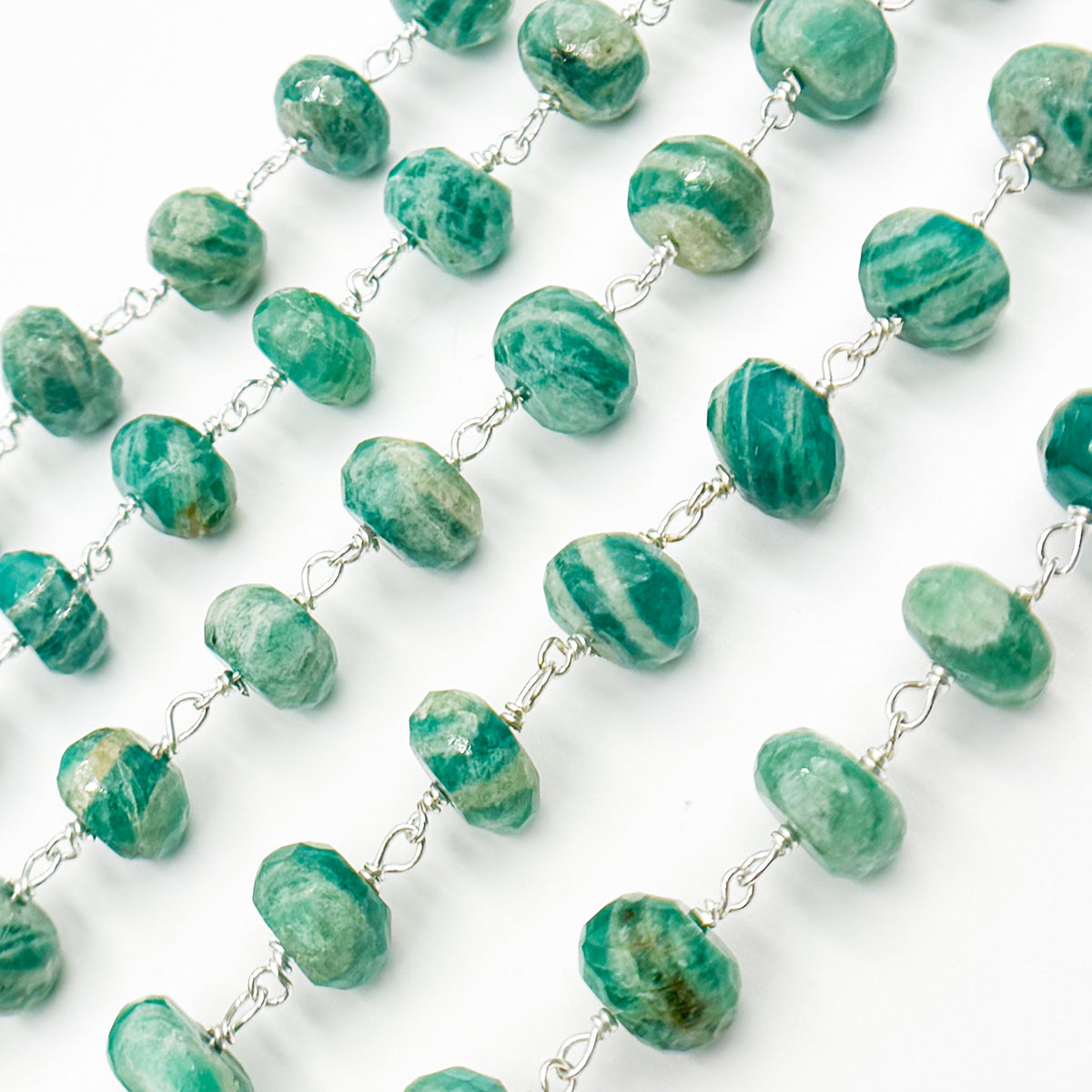 Amazonite Sterling Silver Wire Chain