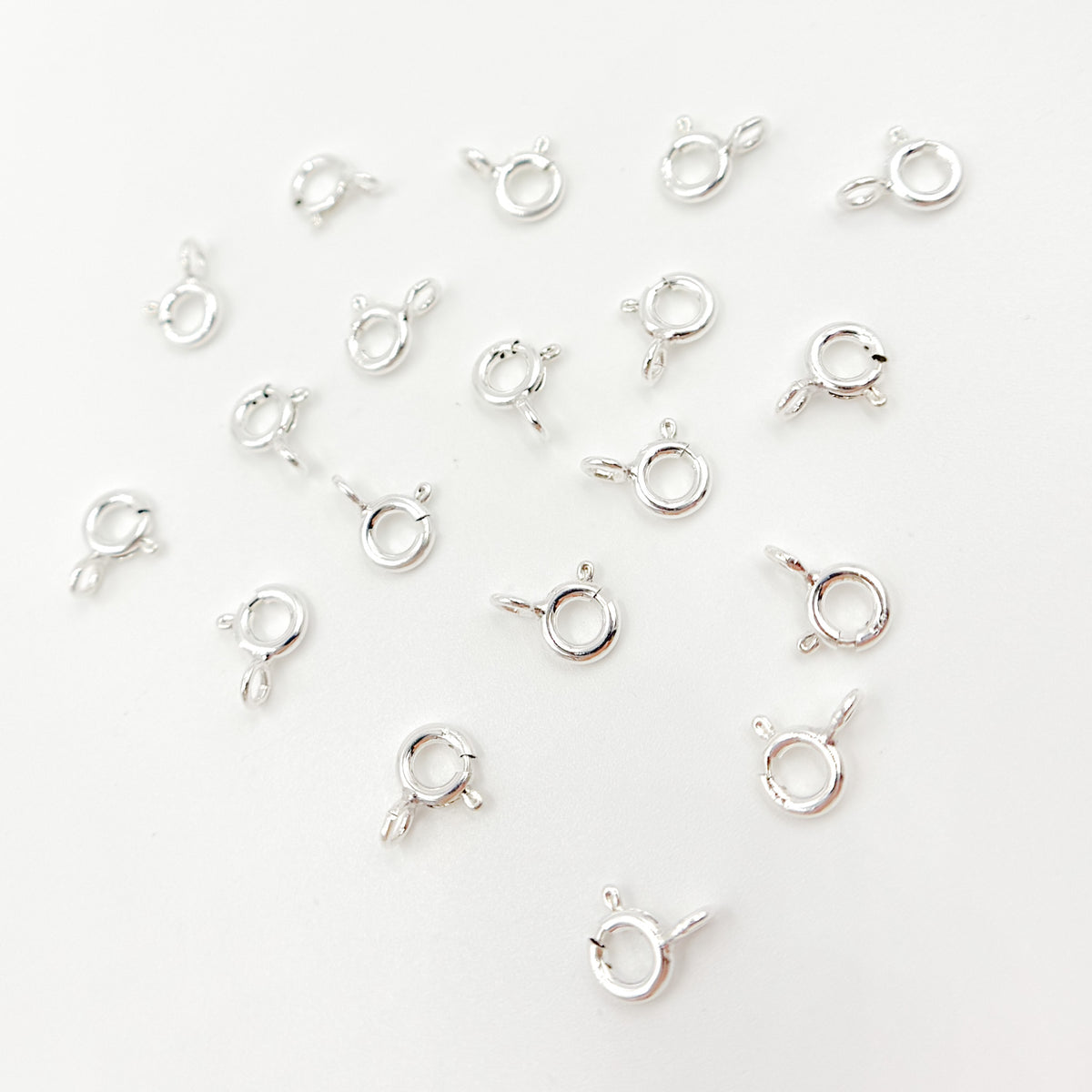 5MM White Sterling Silver Spring Ring Clasp