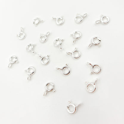 5MM White Sterling Silver Spring Ring Clasp
