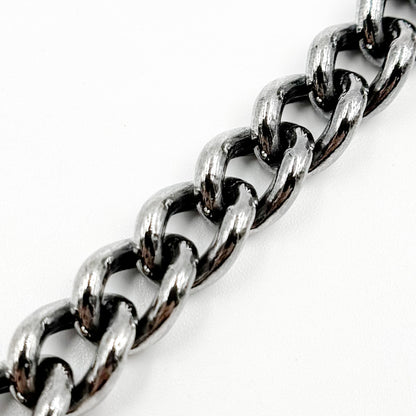 Oxidized Sterling Silver Curb Chain