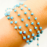 Load image into Gallery viewer, TRQ34. Turquoise Rose Gold Plated Wire Chain.