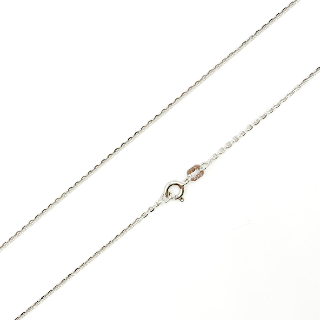 12Necklace. Sterling Silver Flat Round Link Necklace