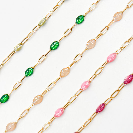 14k Gold Filled Enamel Satellite Chains