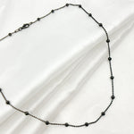 Load image into Gallery viewer, 120KPLP3BR. Sterling Silver Black Necklace Satellite
