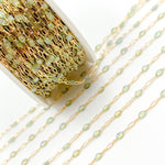 Load image into Gallery viewer, Gold Filled Green Shade Color Opal Enamel Cable Chain
