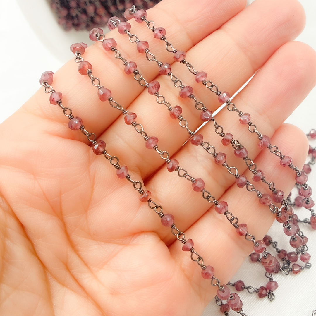 Garnet Oxidized Wire Chain.