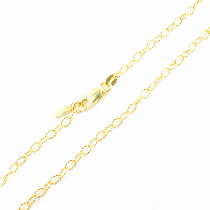 045O03. 14K Solid Gold Cable Chain