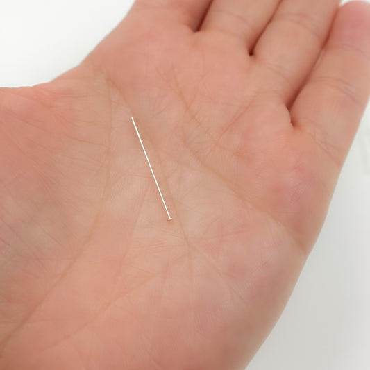 720D1.00. 24 Gauge White Sterling Silver Flat 1 Inch Headpin