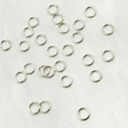 MFT080DE5SS. 6MM 20Gauge White Sterling Silver Open Jump Ring