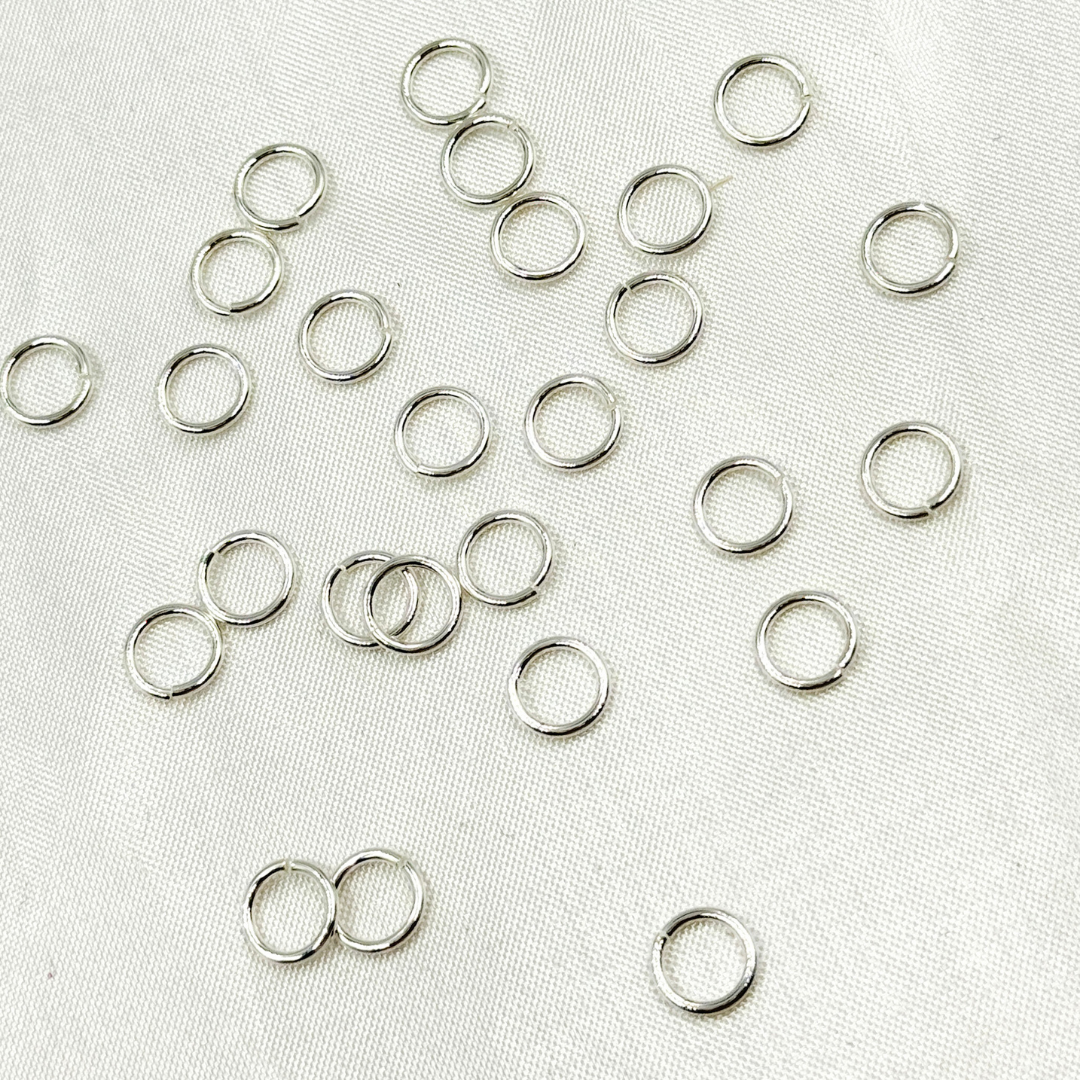 MFT080DE5SS. 6MM 20Gauge White Sterling Silver Open Jump Ring