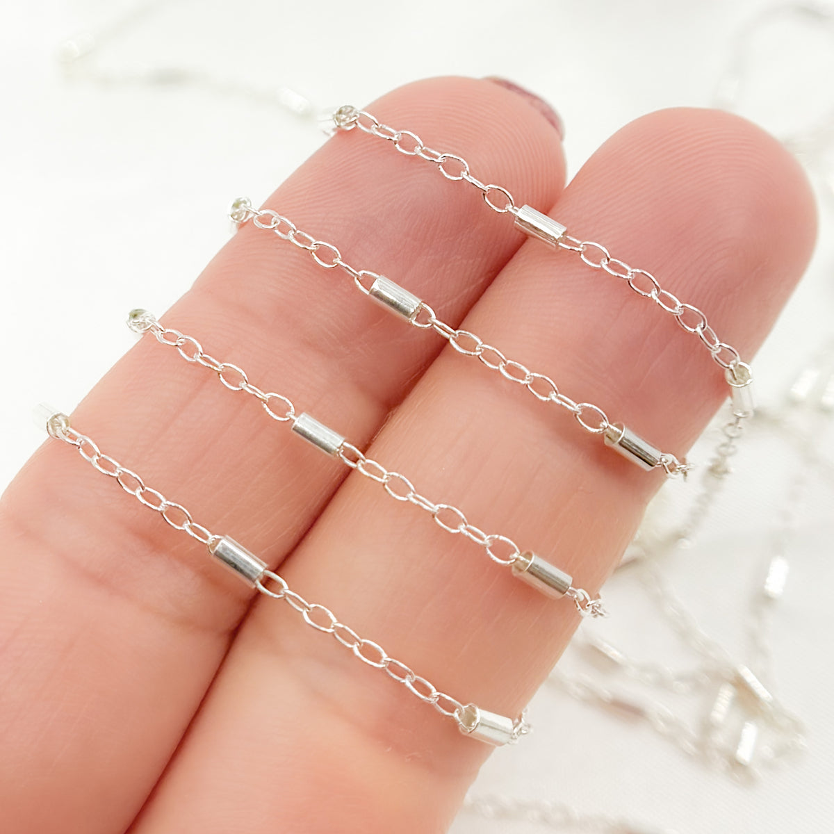 Sterling Silver Tube Satellite Chain