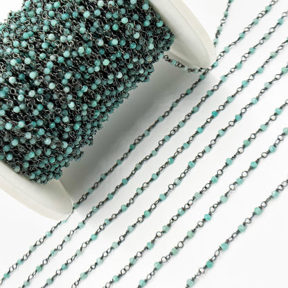 Amazonite Gemstone Round Shape Wire Wrapped