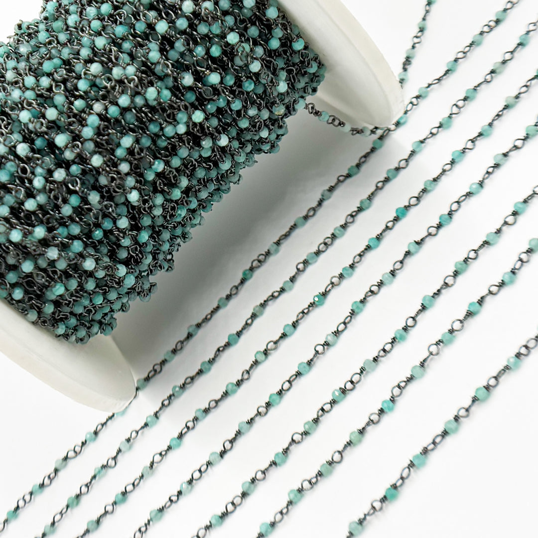 Amazonite Gemstone Round Shape Wire Wrapped