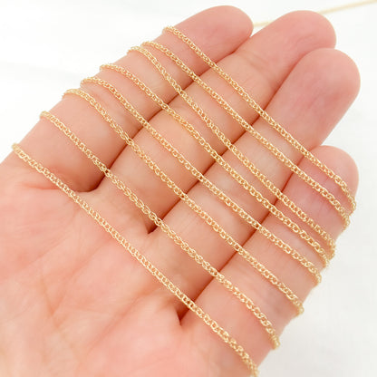 14K Solid Gold Wheat Chain