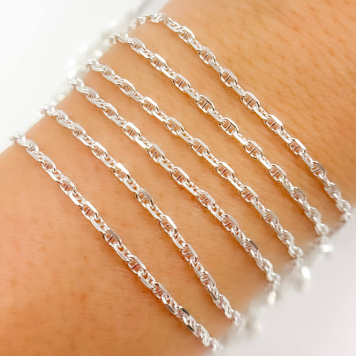 Sterling Silver Diamond Cut Marina Chain