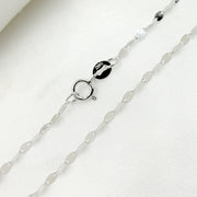 14K Solid White Gold Flat Marina Chain