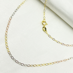 Load image into Gallery viewer, 030FVBF223H. 14k Solid Tri-Color Gold Diamond Cut Cable Link Chain
