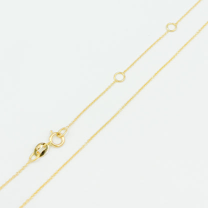020R01LGJ080. 14K Solid Gold Cable 16 Inch Chain with Extender