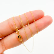 025R01T518K. 18K Solid Yellow Gold Cable Chain