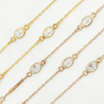 Load image into Gallery viewer, Cubic Zirconia Oval Shape Connector With Chain