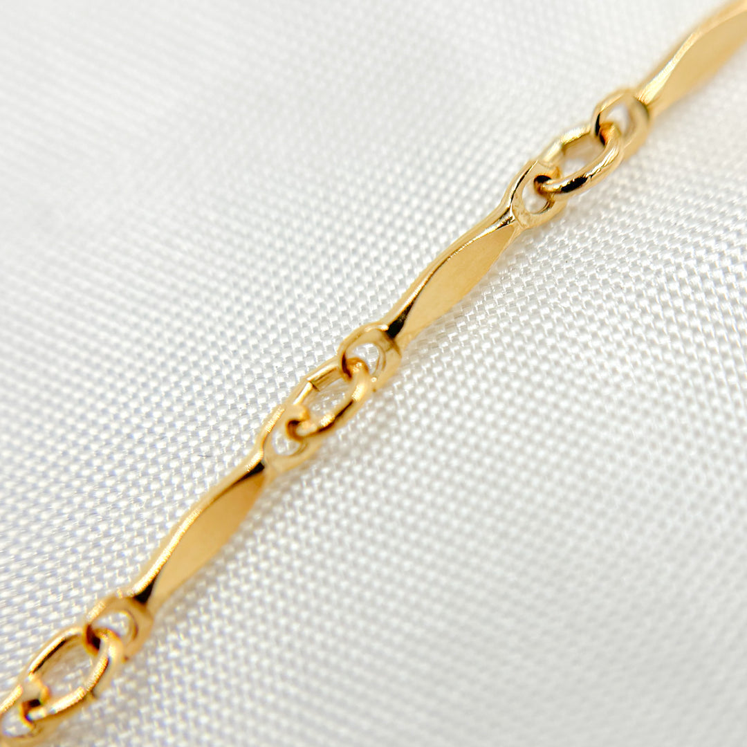 568GF. 14K Gold Filled Dabbed Bar Bulk Link Chain