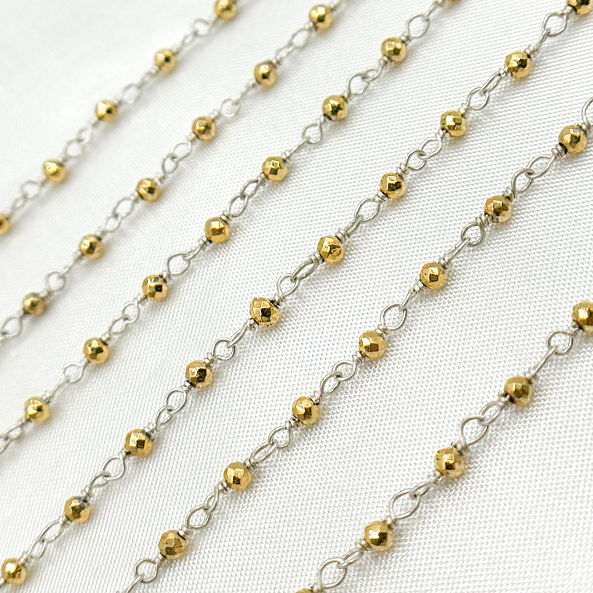 Pyrite Sterling Silver Wire Chain