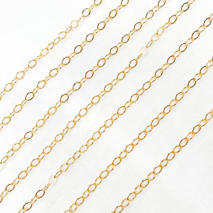 14K Gold Filled Oval Flat Link Chain