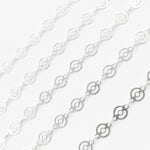 Load image into Gallery viewer, V15SS. Sterling Silver Patterned Round Disc Link Chain
