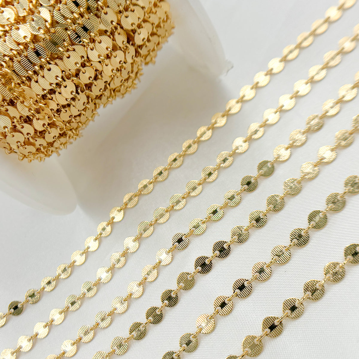 14K Gold Filled Textured Disc Chain