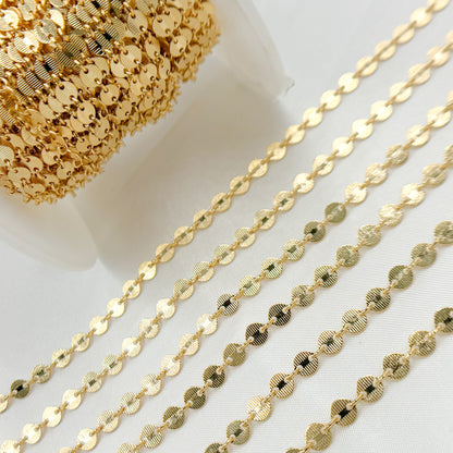14K Gold Filled Textured Disc Chain