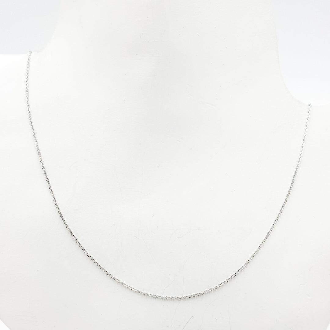 025R01T5J080WG18K. 18K White Solid Gold Cable Chain
