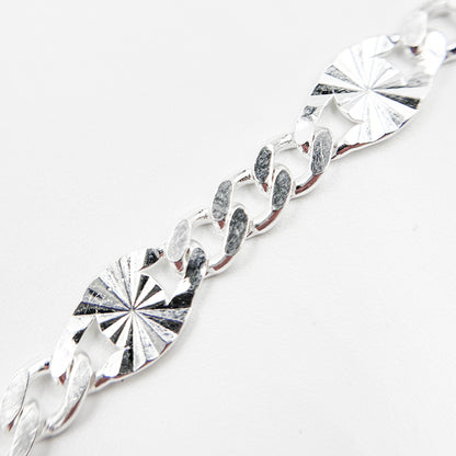 Sterling Silver Curb and Diamond Cut Marina Link Chain