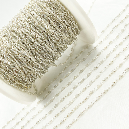 Labradorite 925 Sterling Silver Wire Chain