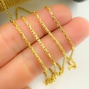 14k Solid Yellow Gold Box Link chain by Foot
