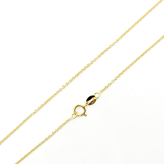 030RFLG18K. 18K Solid Yellow Gold Cable Link Chain