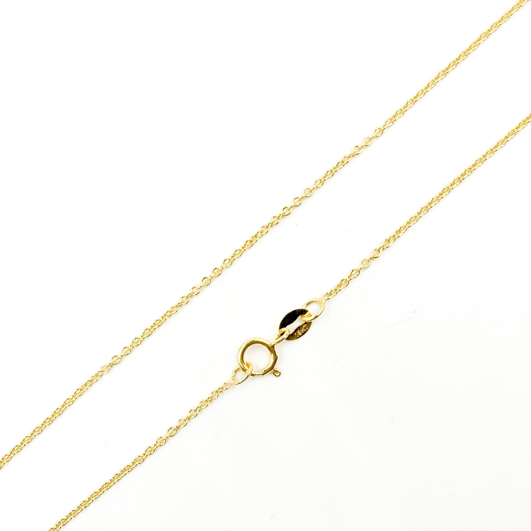 030RFLG18K. 18K Solid Yellow Gold Cable Link Chain