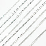 Load image into Gallery viewer, 161TDSS. 925 Sterling Silver Smooth Long and Short Dapped Link Chain