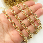 Load image into Gallery viewer, Y63GP. Gold Plated 925 Sterling Silver Smooth Oval Link Chain