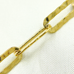 Load image into Gallery viewer, Y58HGP I Gold Plated 925 Sterling Silver Flat Hammered Paperclip Chain.
