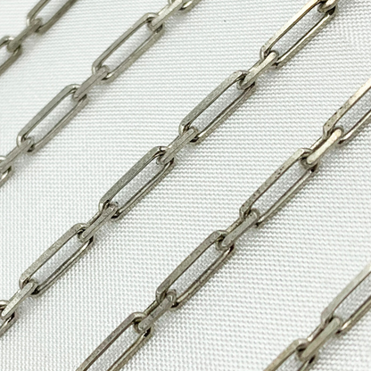 Z19OX. Oxidized Sterling Silver Diamond Cut Paperclip Chain